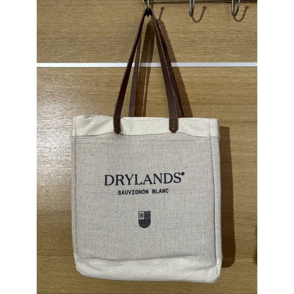 Jute and leather strap Insulated Wine Tote, Beige, holds 3-Bottles - Picture 1 of 6